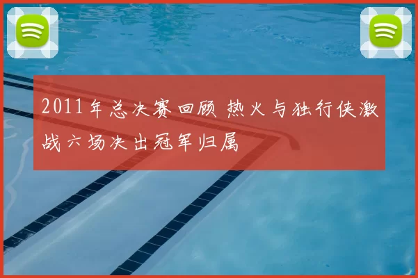 2011年总决赛回顾 热火与独行侠激战六场决出冠军归属